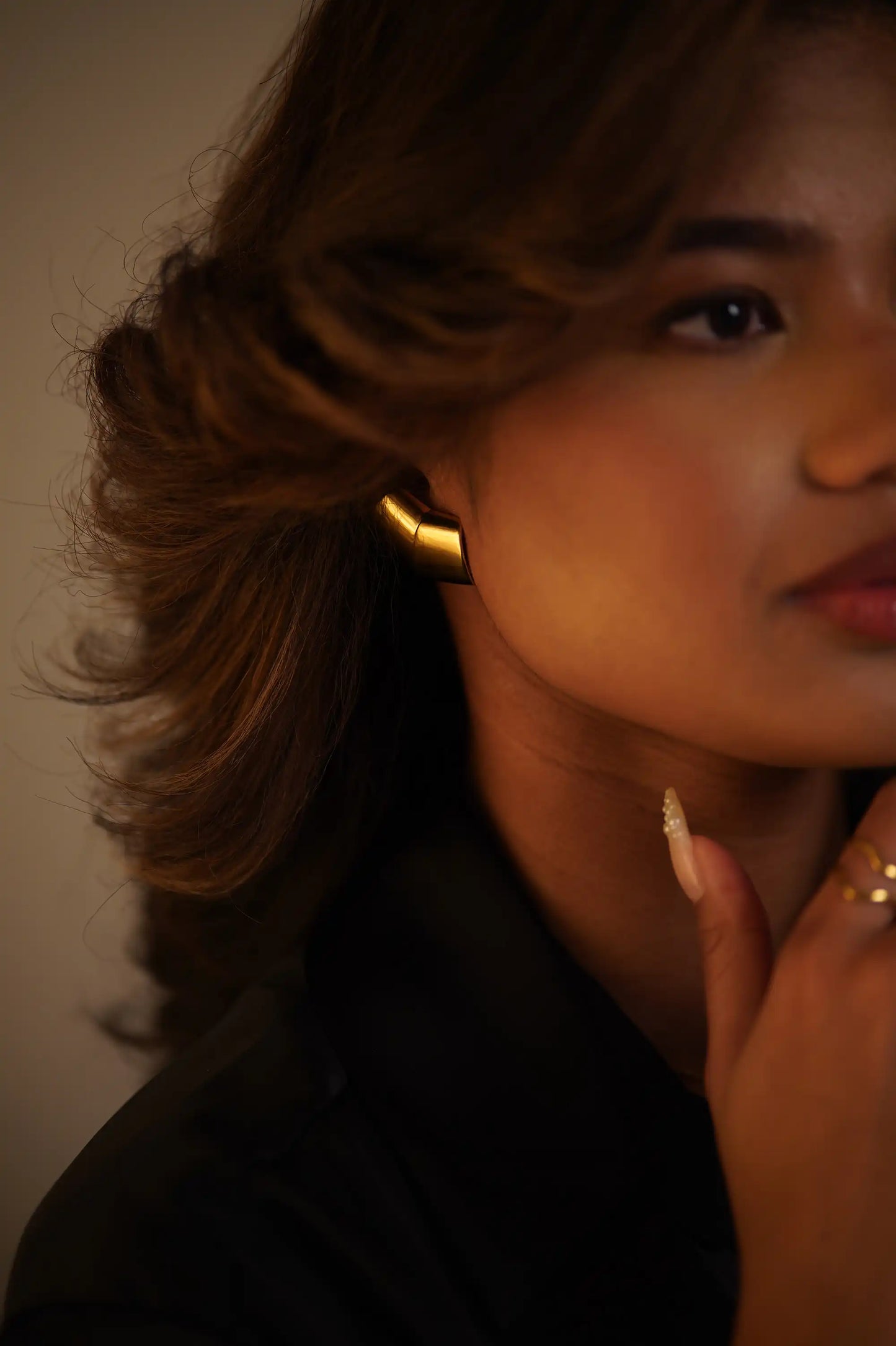 Curved Geo Golden Studs