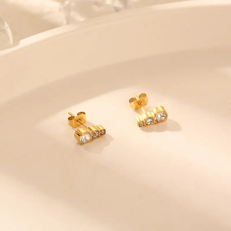 Triple Zircon Studs