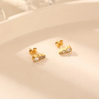 Triple Zircon Studs