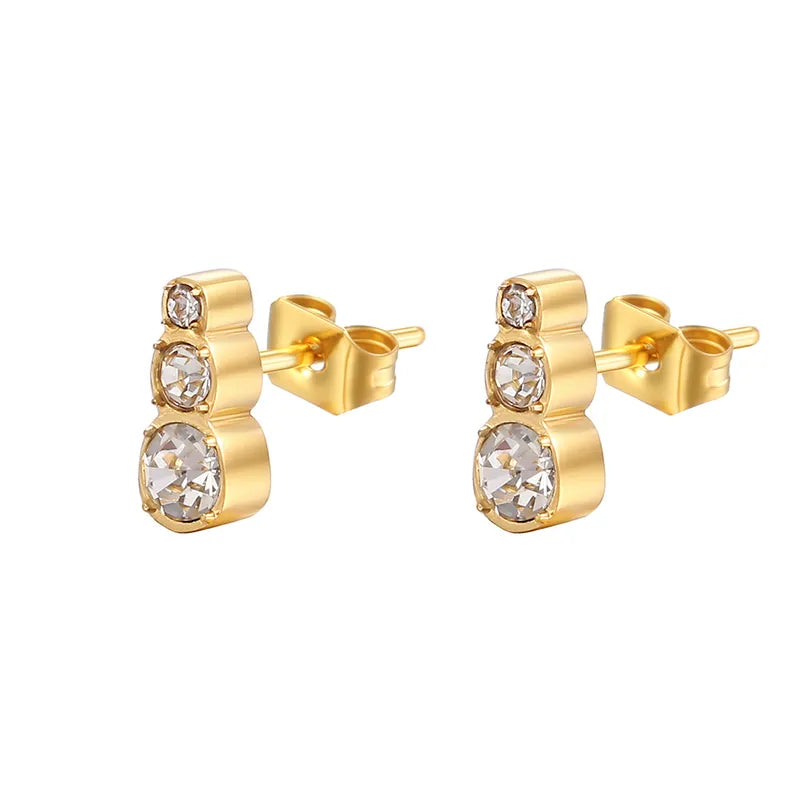 Triple Zircon Studs