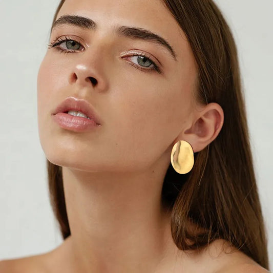 Golden Oval Studs