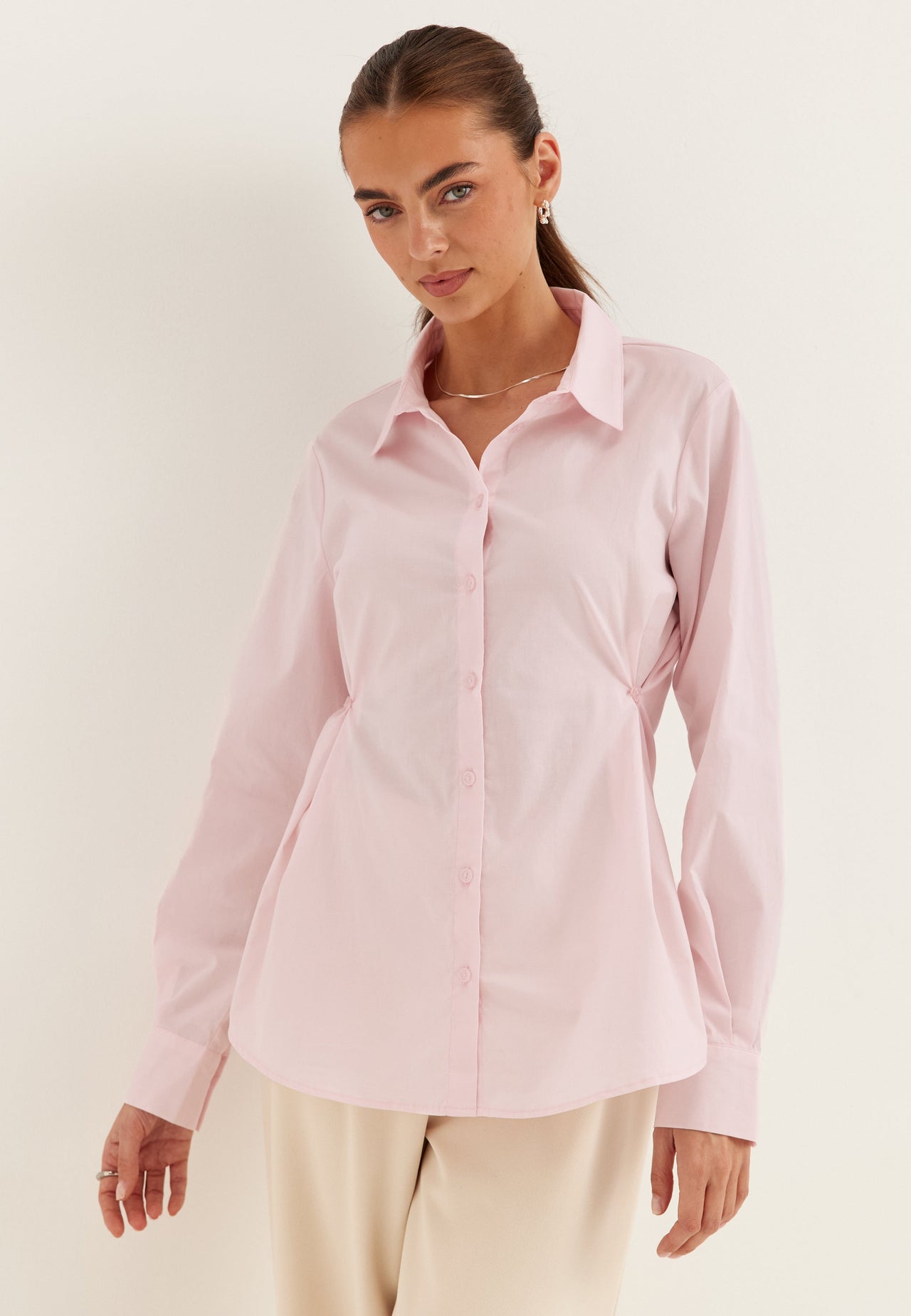 Camisa Entallada Rosa