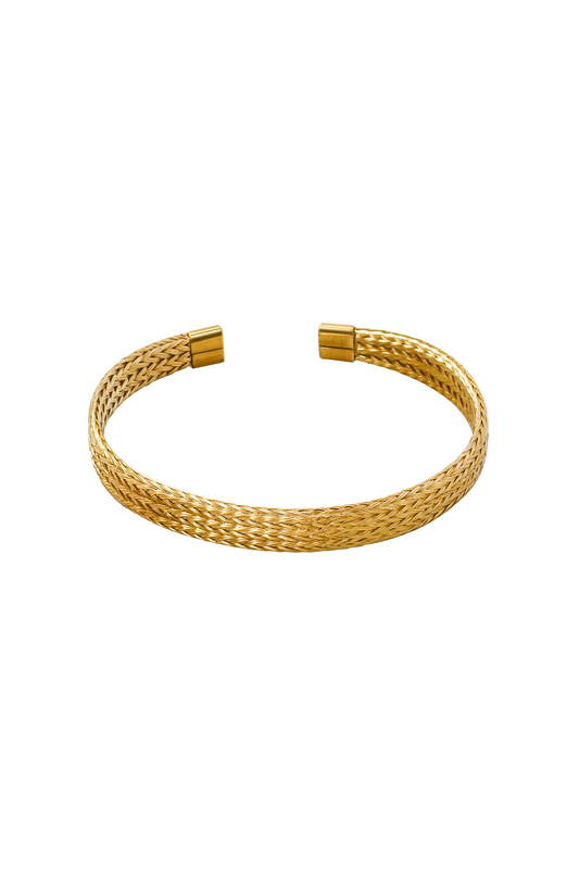 Modern Woven Golden Cuff (Sofia)