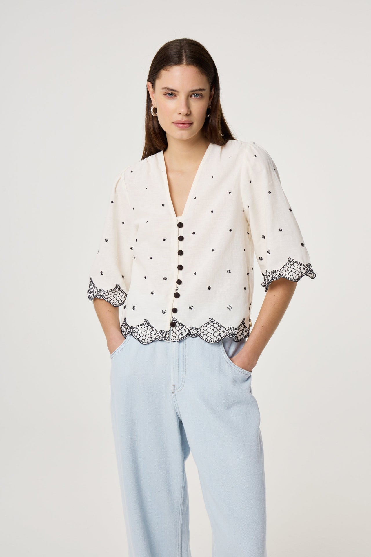 Blusa Tylera Blanco/Negro