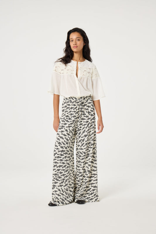 Pantalones Palapa Negro/Blanco