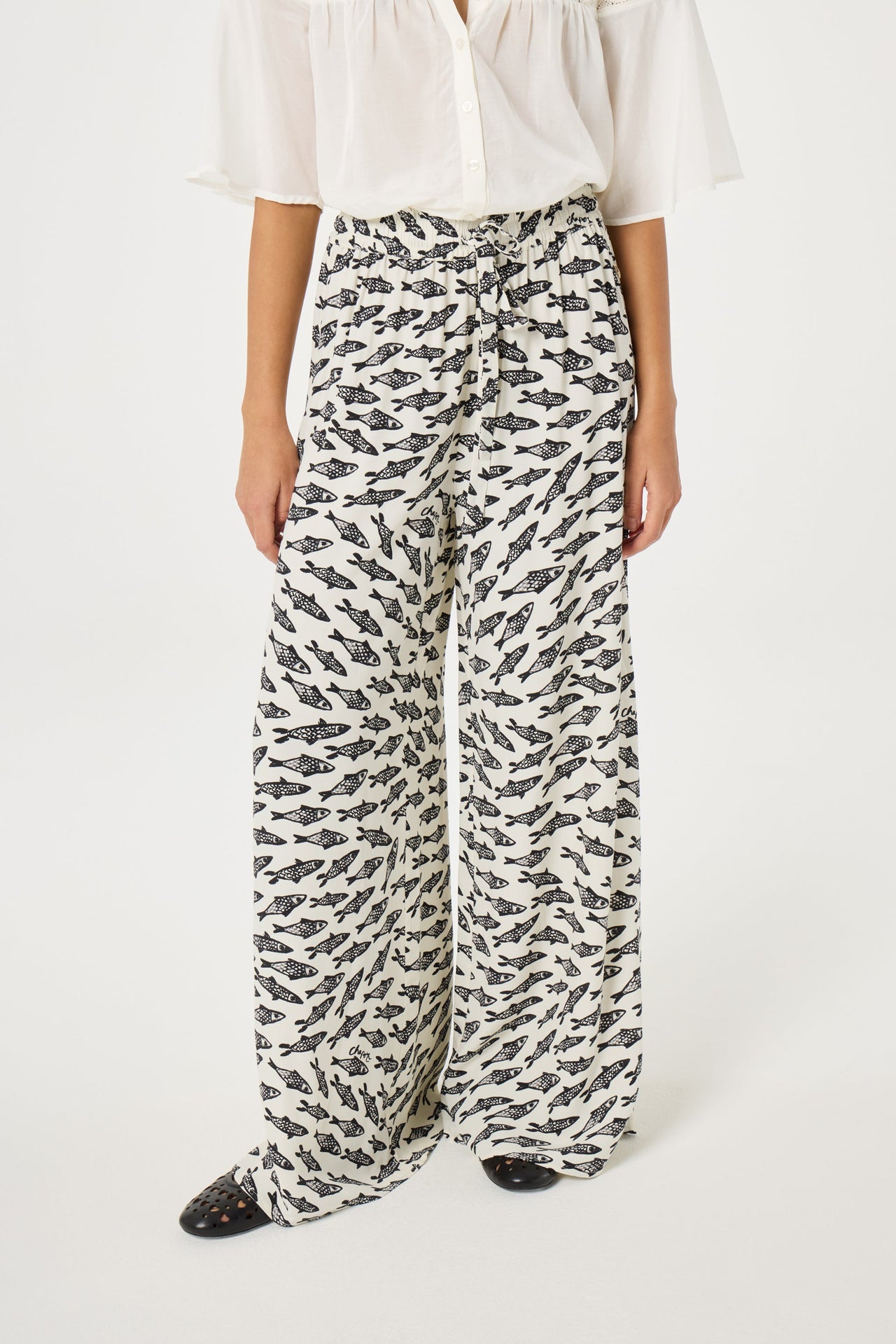 Pantalones Palapa Negro/Blanco