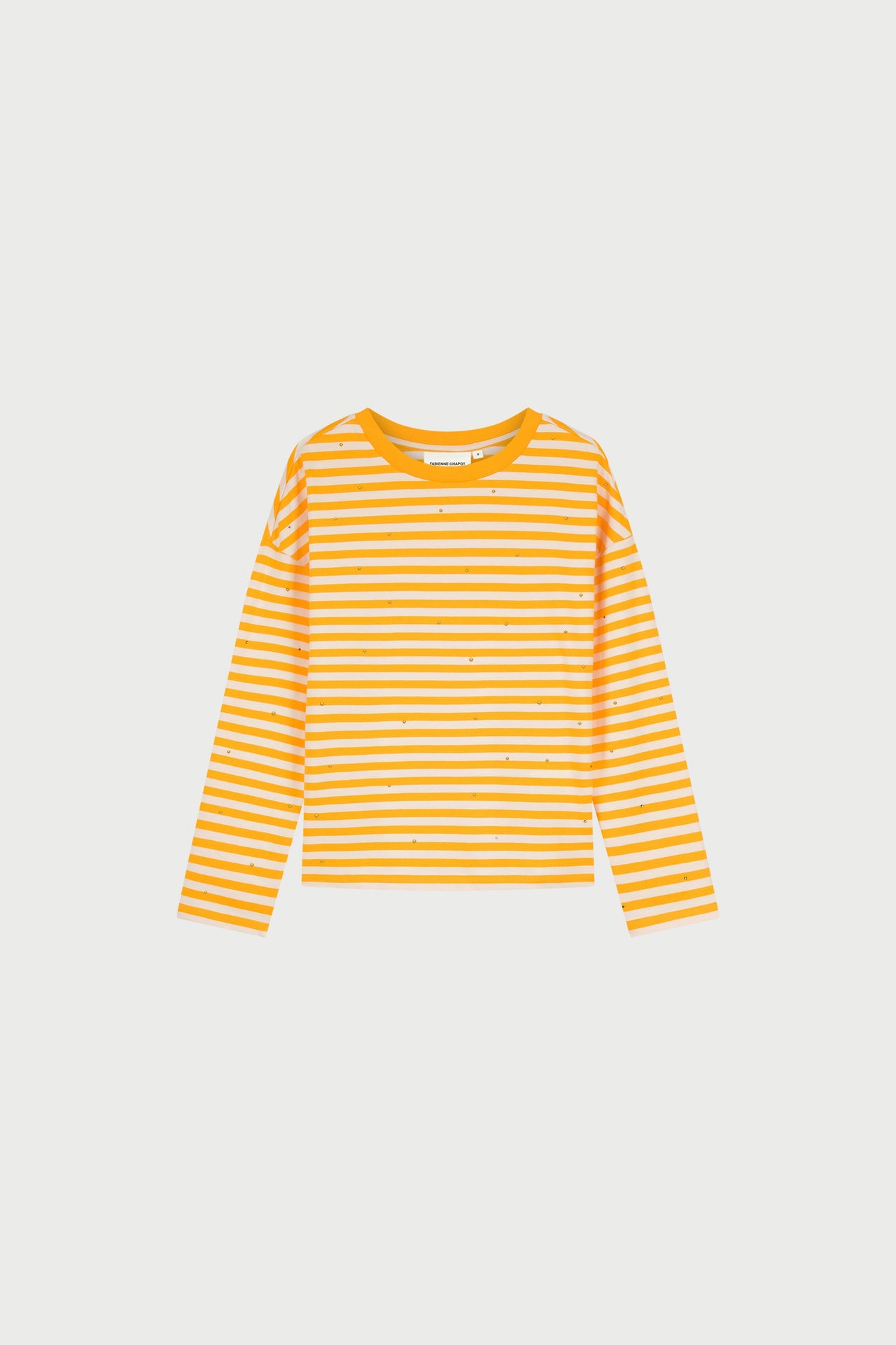 Camiseta Phileine Manga Larga Blanco/Naranja