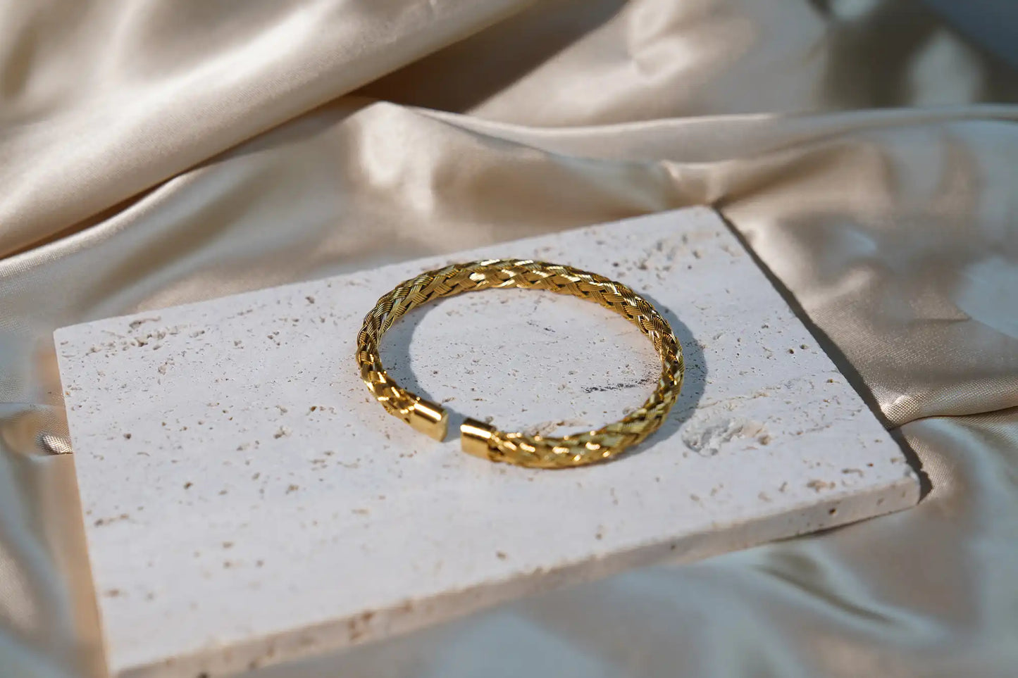 Braided Gold Cuff Bracelet