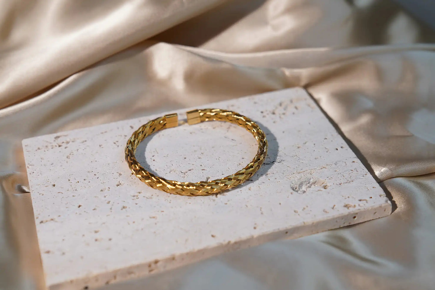 Braided Gold Cuff Bracelet