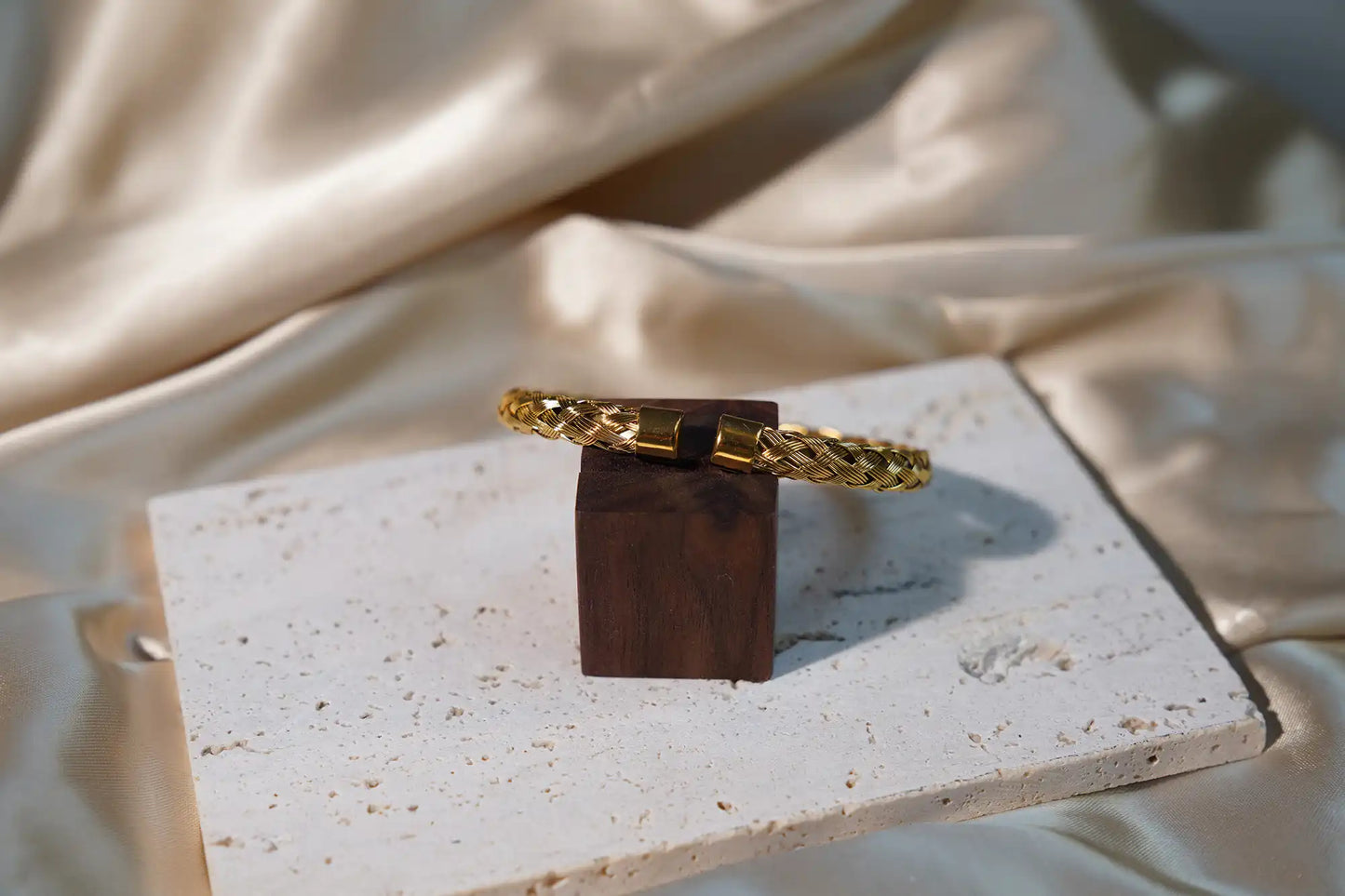 Braided Gold Cuff Bracelet