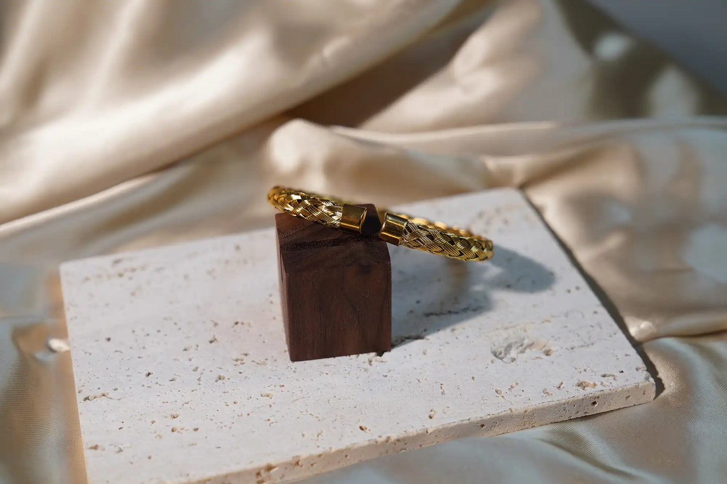 Woven Gold Bangle Bracelet (maria)