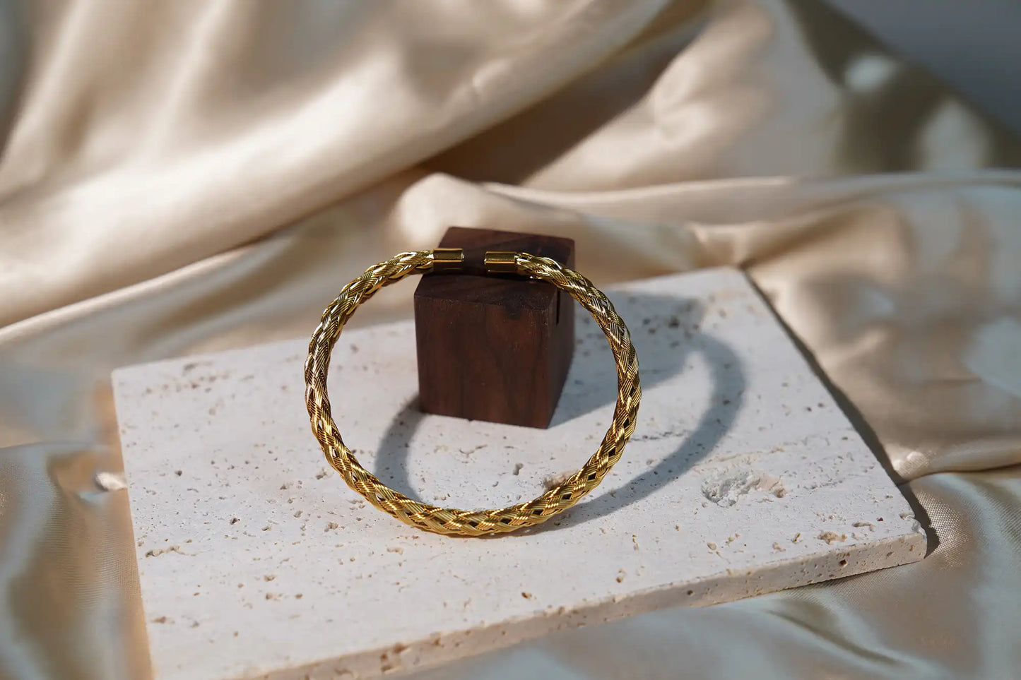 Woven Gold Bangle Bracelet (maria)