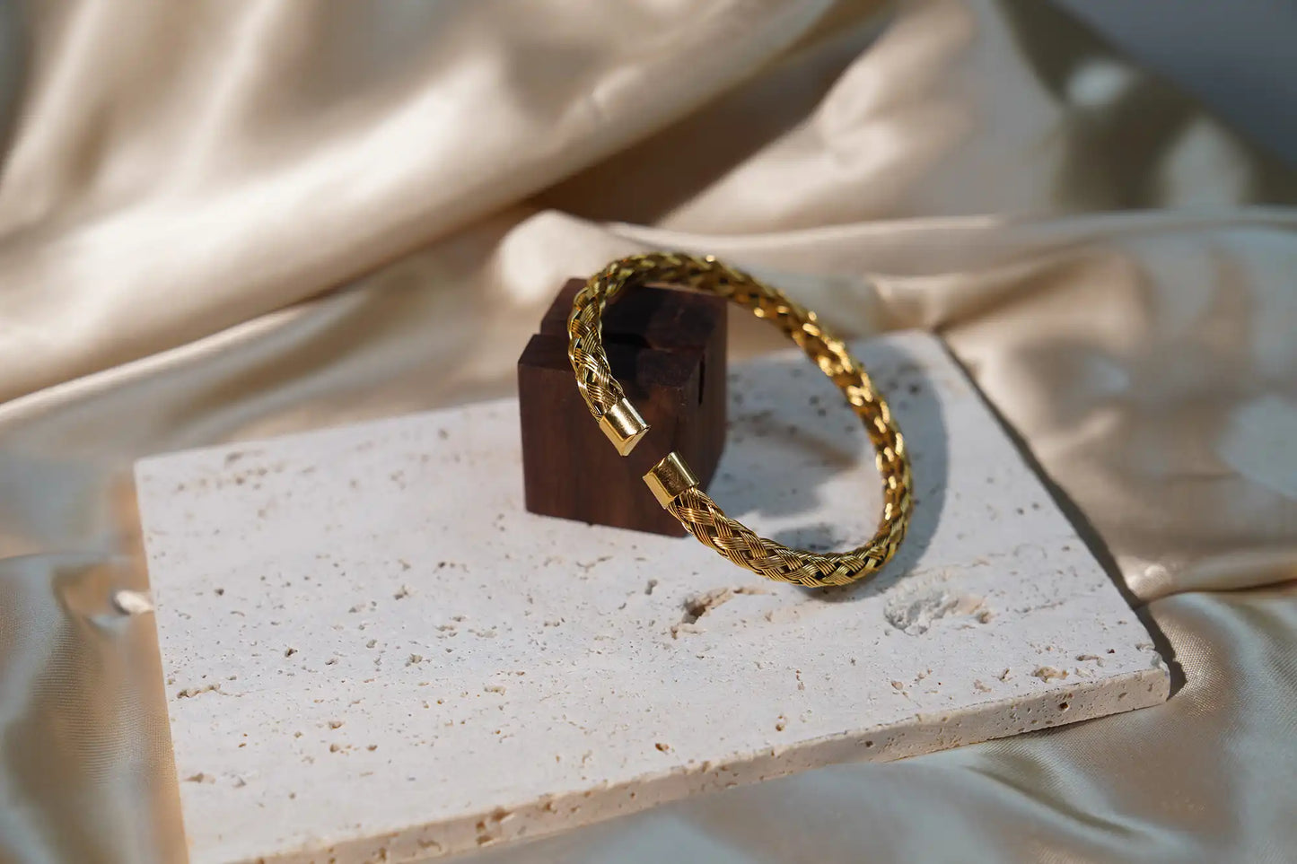Woven Gold Bangle Bracelet (maria)