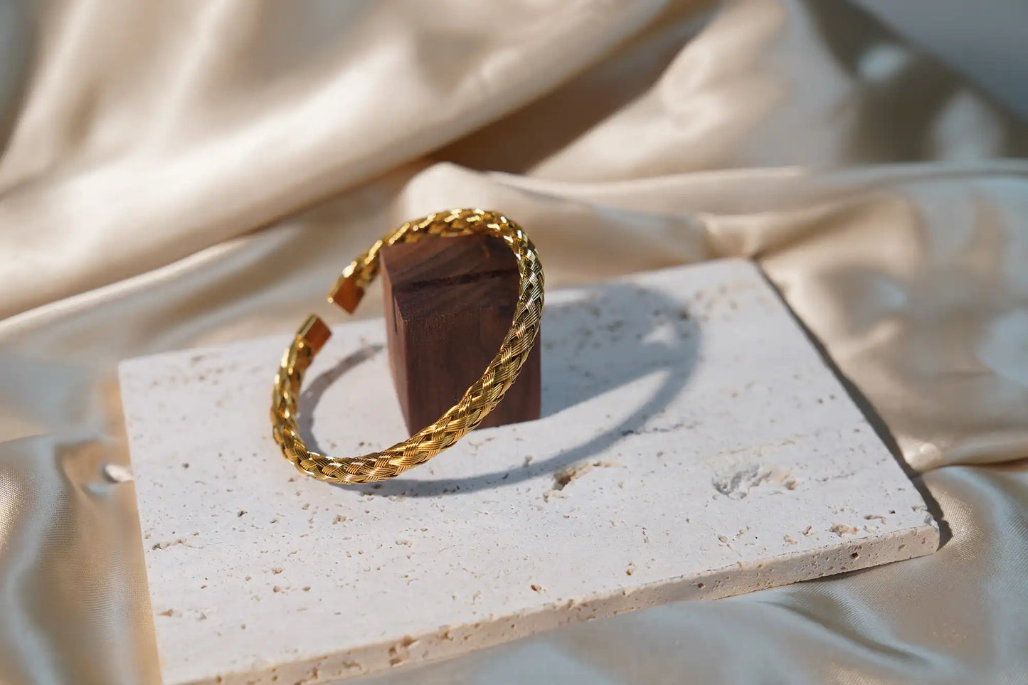 Braided Gold Cuff Bracelet