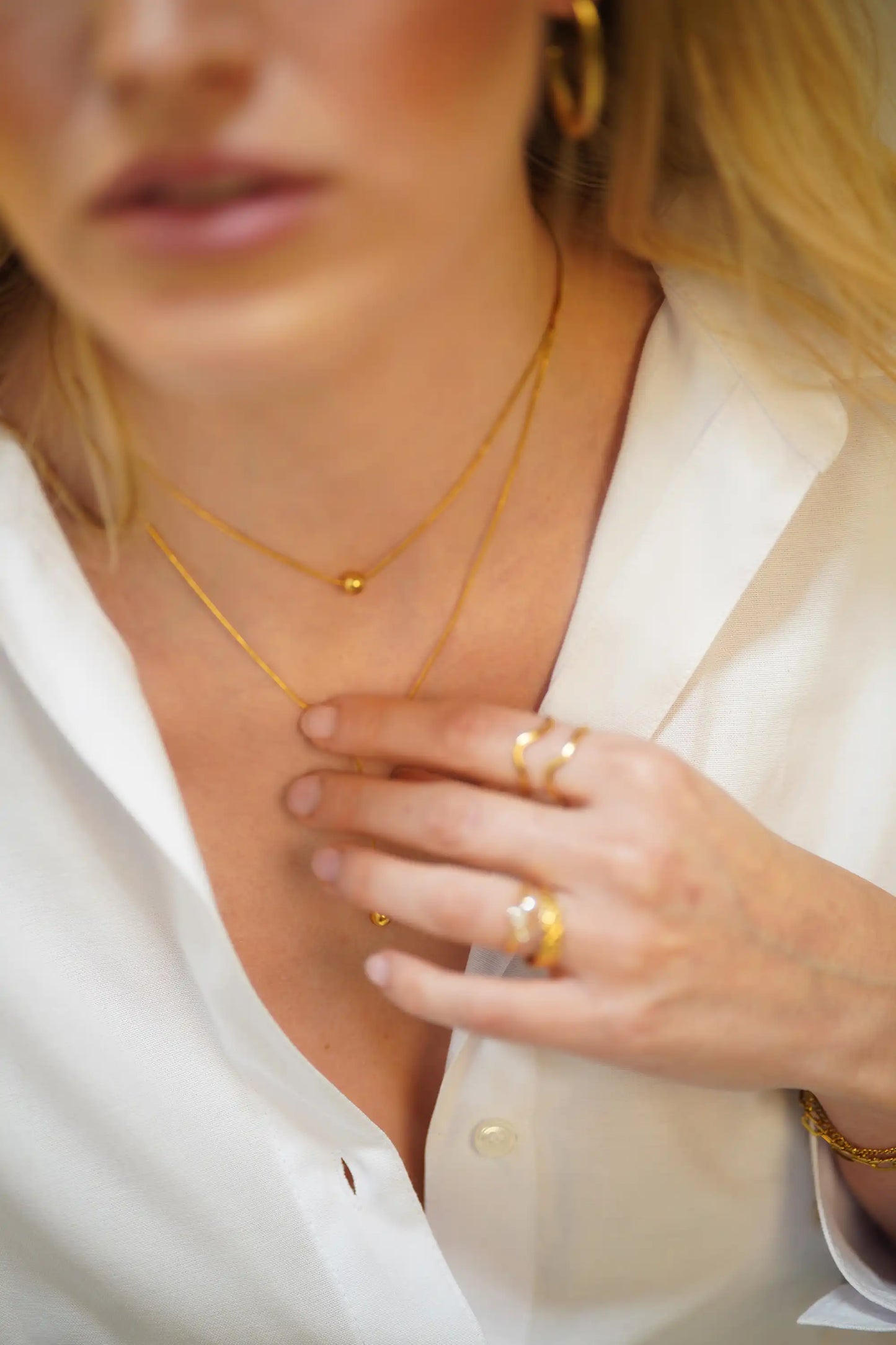 Golden Sphere Duo Necklace