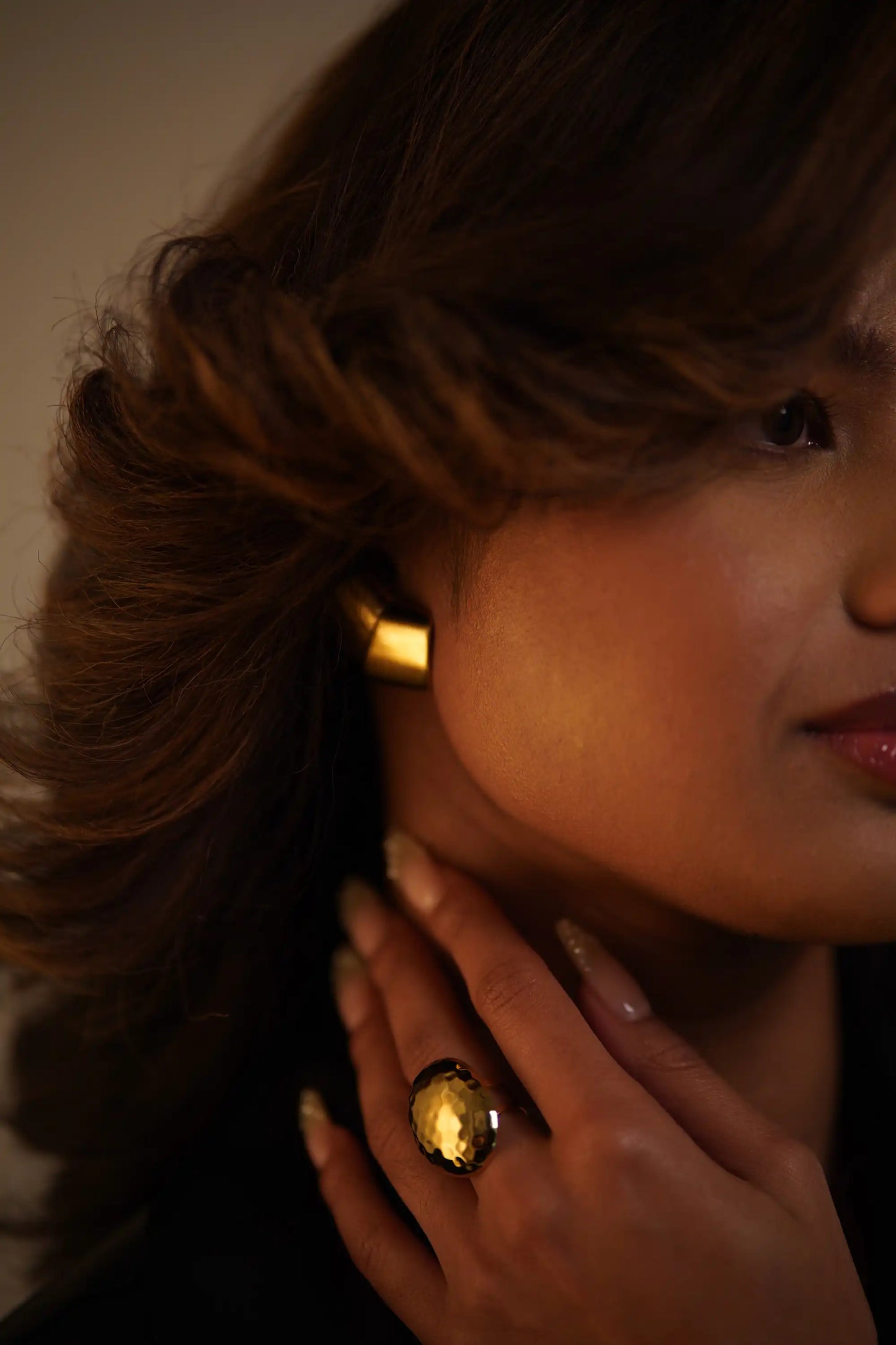Curved Geo Golden Studs