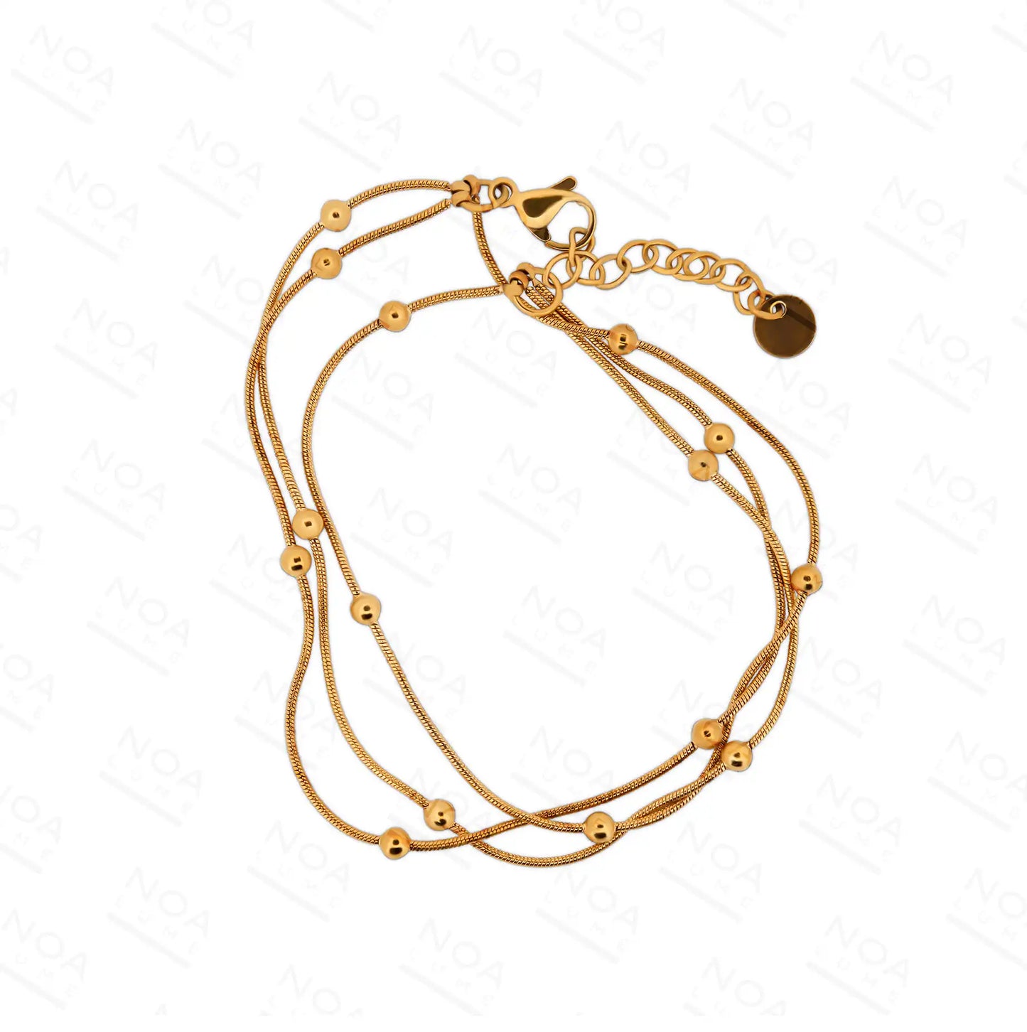 Double Chain Beaded Bracelet