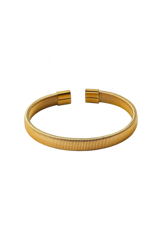 Classic Gold Ribbed Bracelet