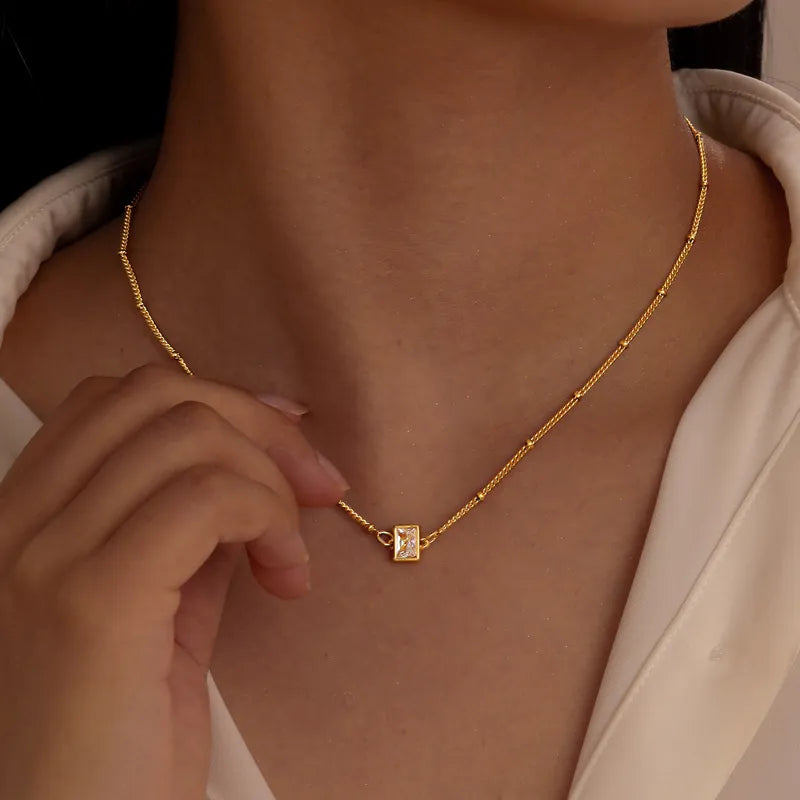 Luxe Zircon Pendant Necklace