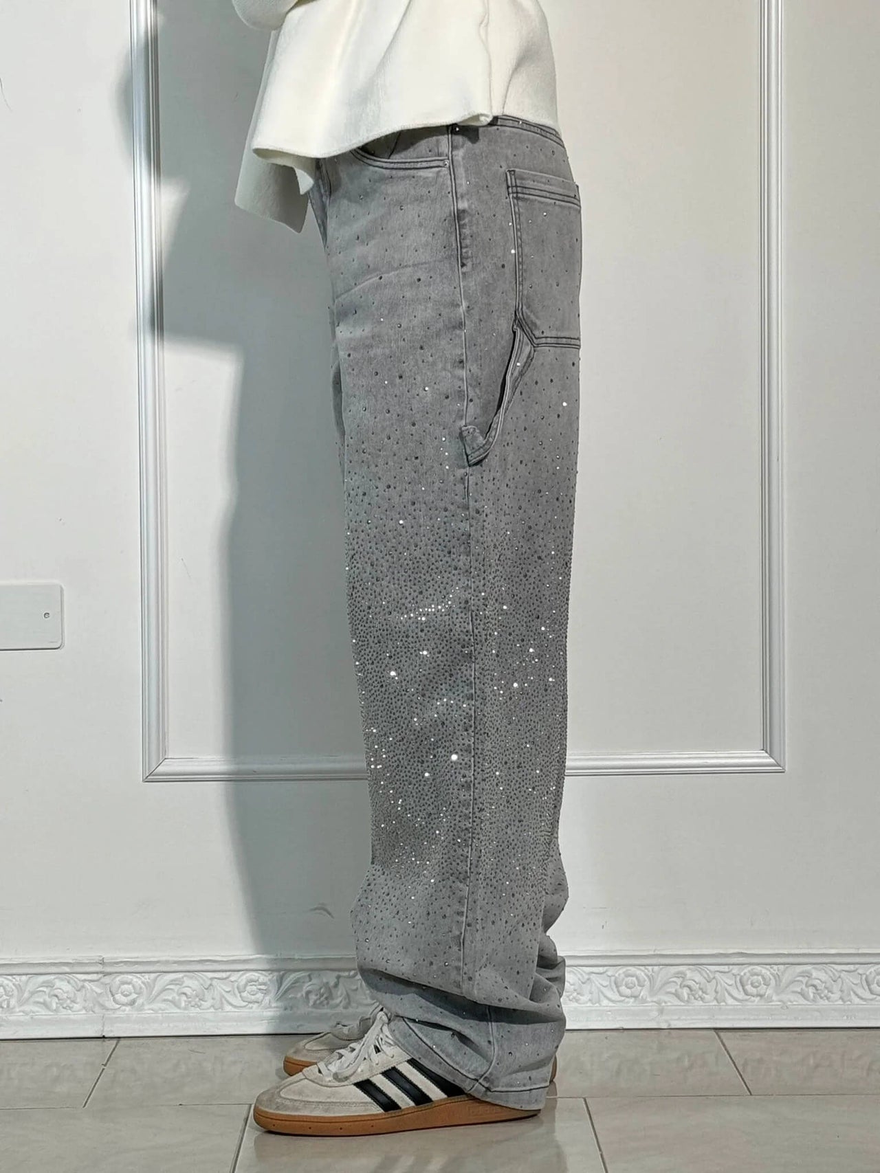 Vaqueros Balloon Shine Gris