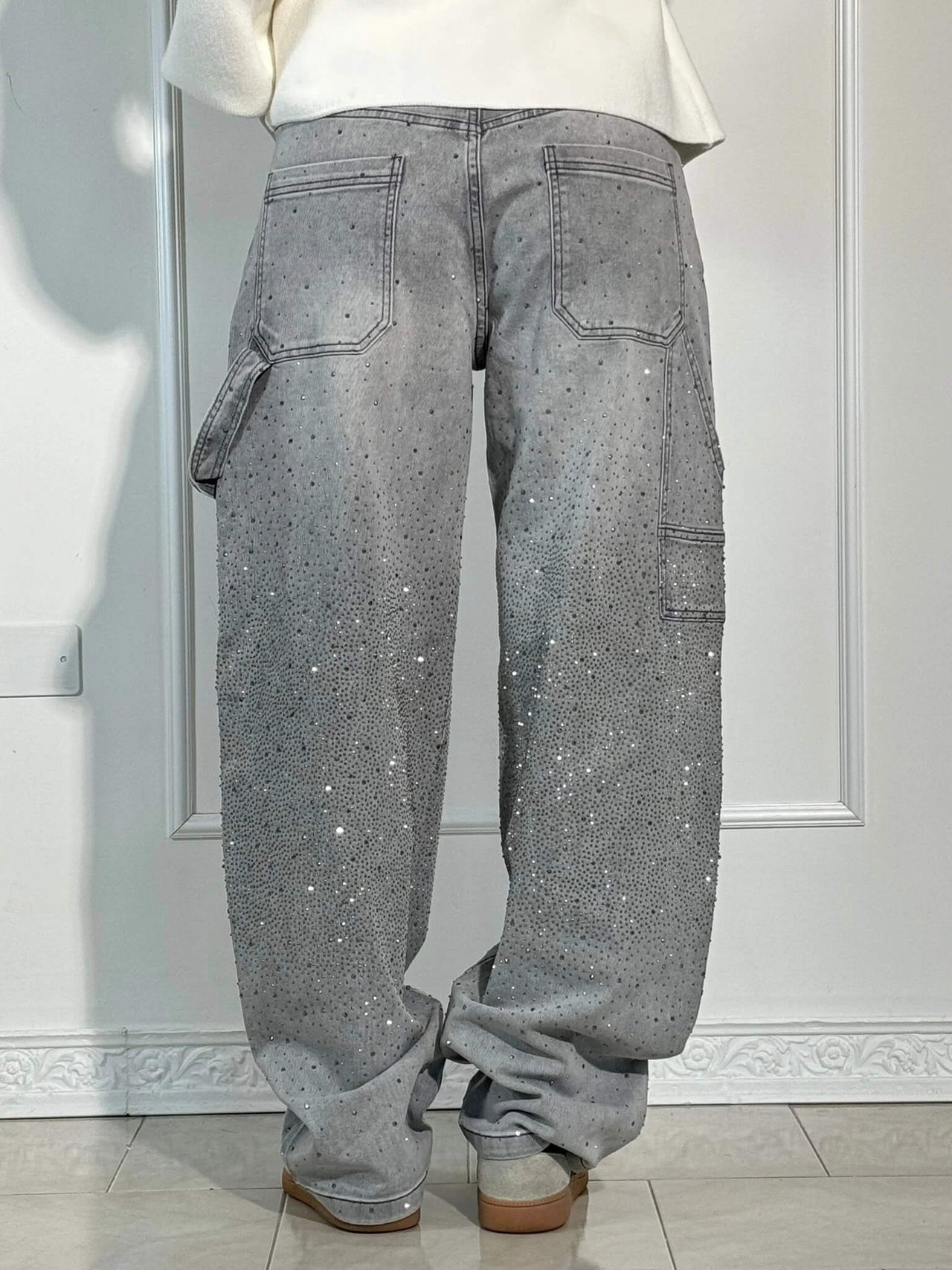 Vaqueros Balloon Shine Gris
