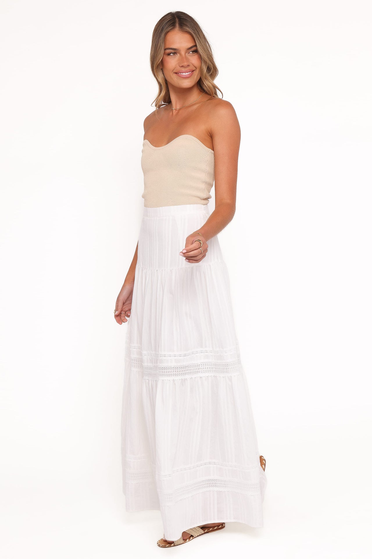 Falda Peony Maxi Blanca