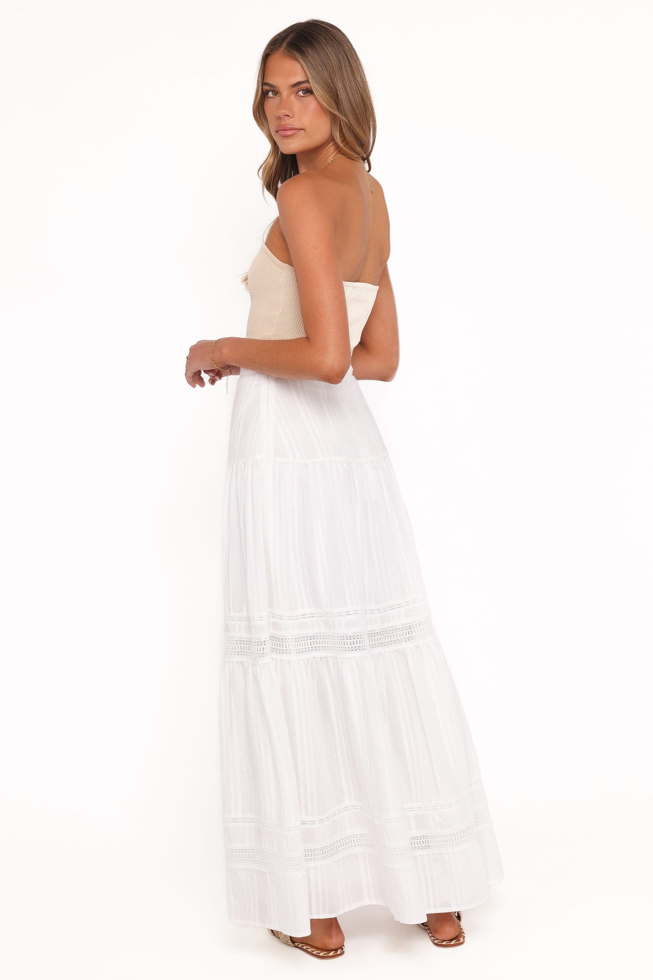 Falda Peony Maxi Blanca