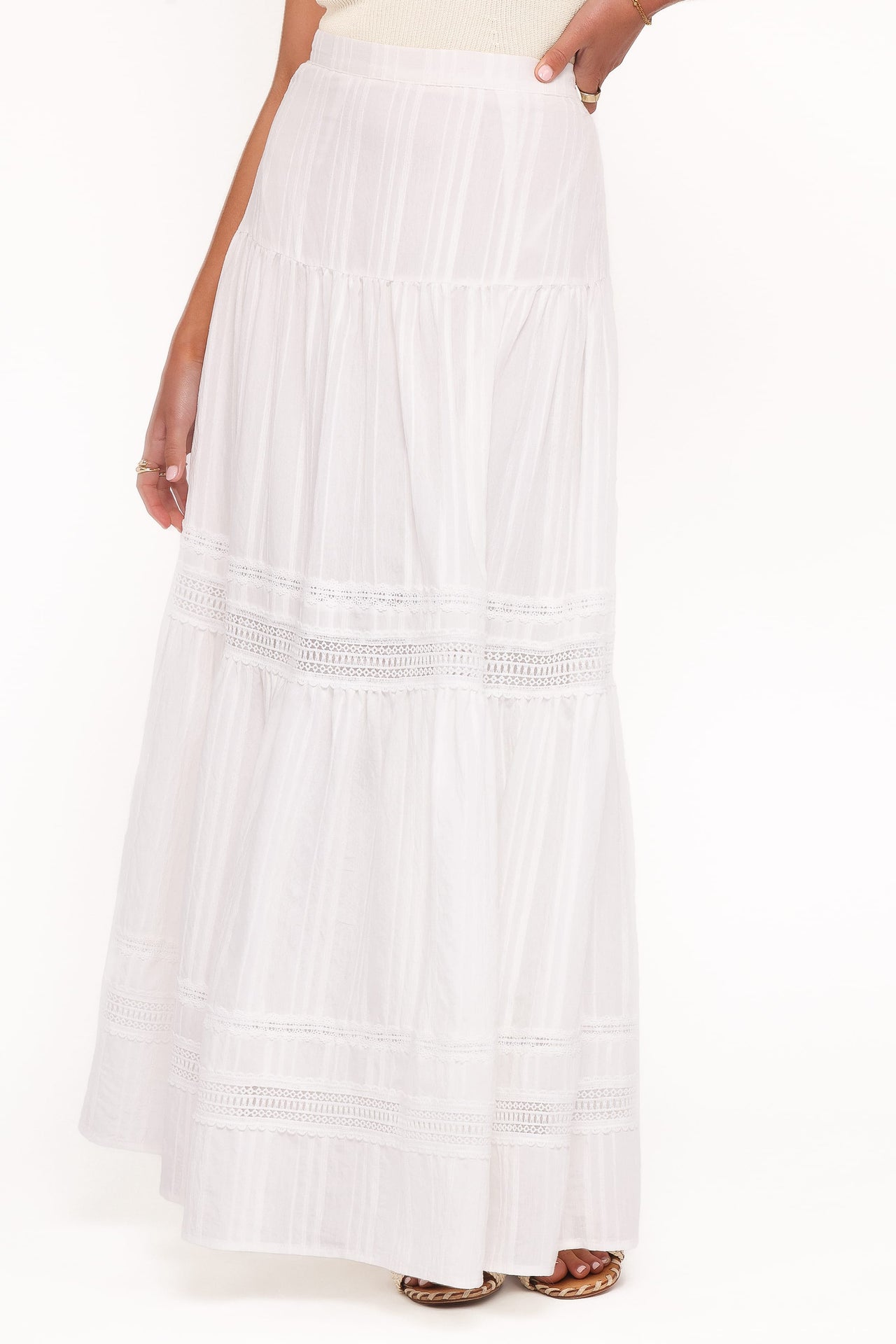 Falda Peony Maxi Blanca