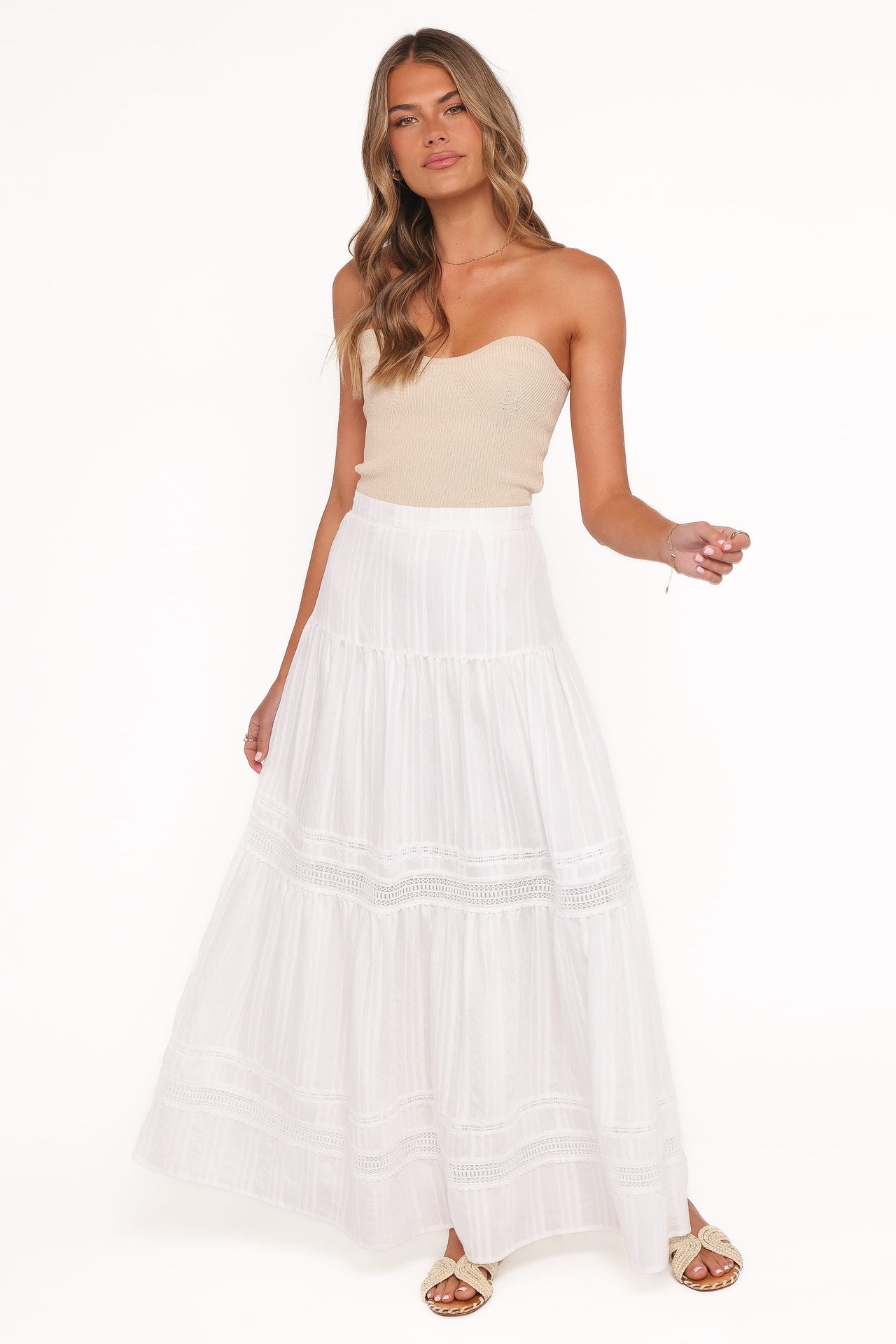 Falda Peony Maxi Blanca