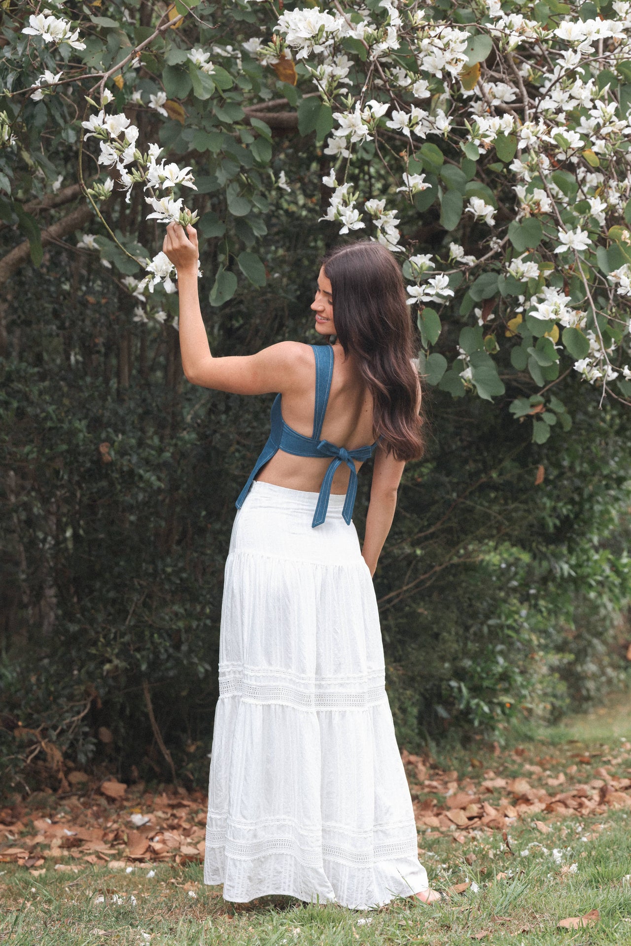 Falda Peony Maxi Blanca