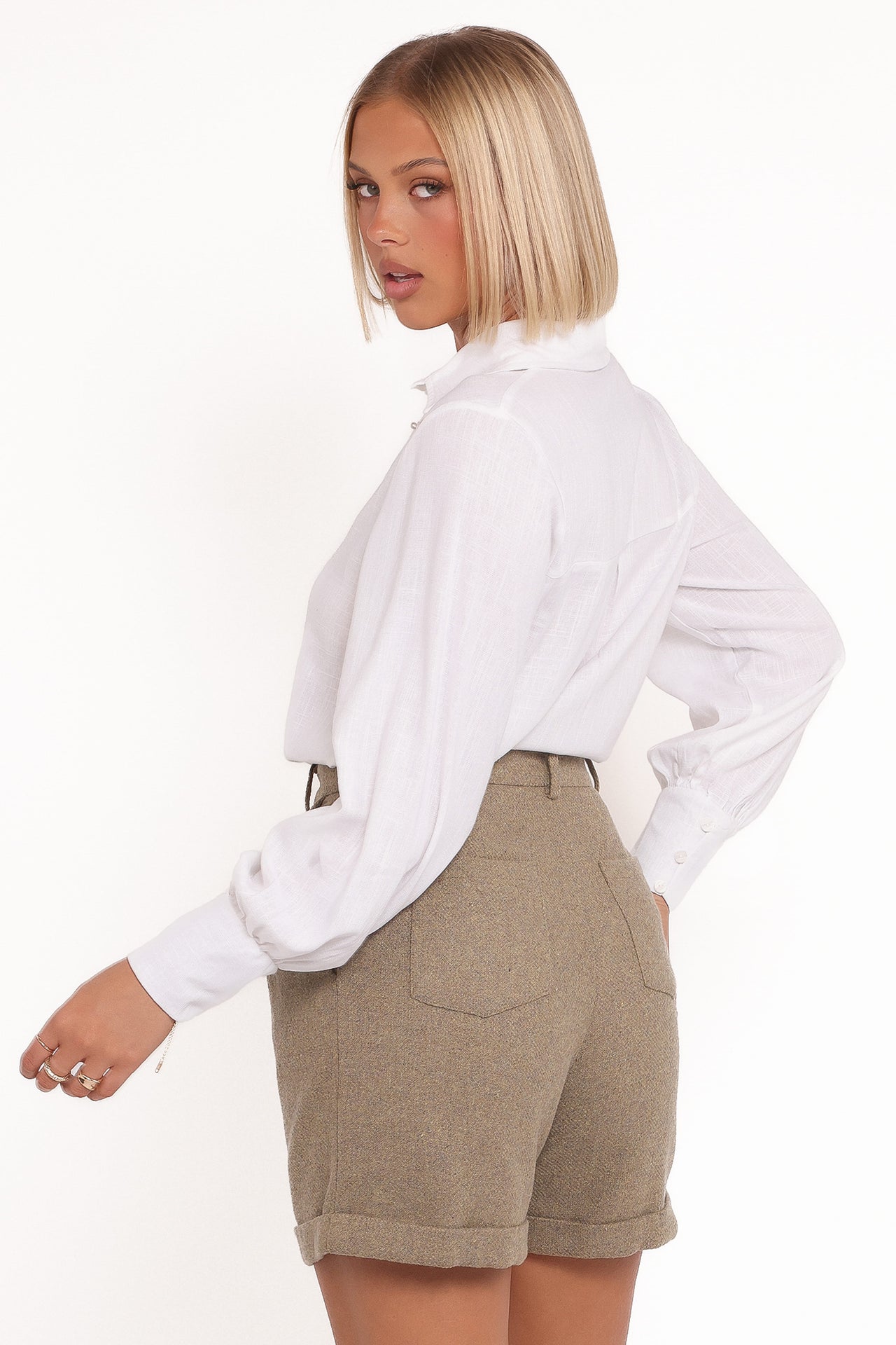 Camisa Briggs de manga larga blanca