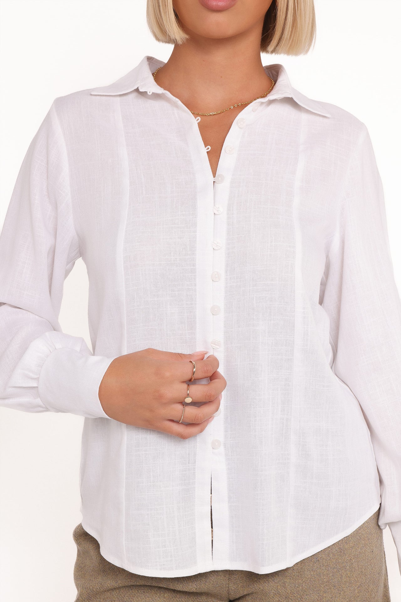 Camisa Briggs de manga larga blanca